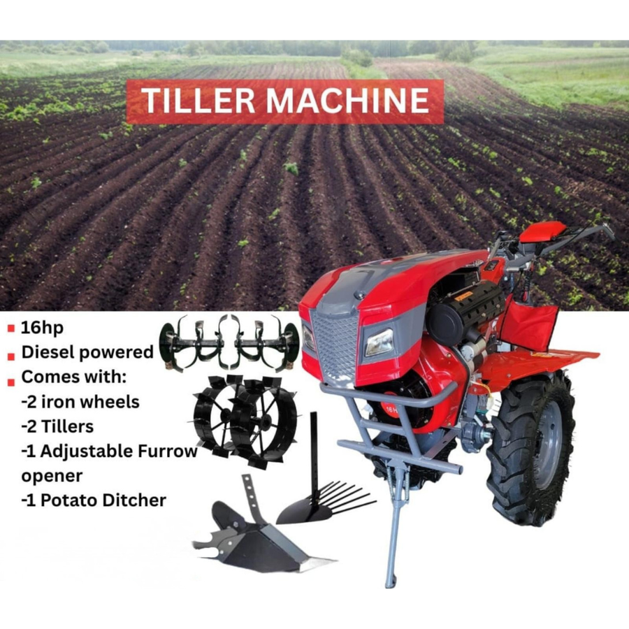 16HP Diesel Tiller Machine (Heavy-Duty Farming Kit)