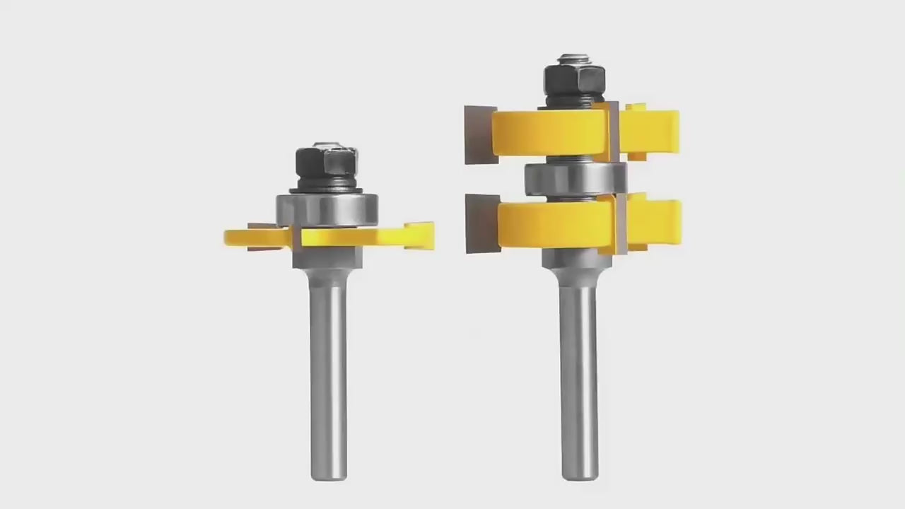 2-Piece Tongue & Groove Router Bit Set – Woodworking Joint Cutter