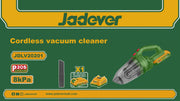 JADEVER Cordless Vacuum Cleaner 20V – Powerful Handheld Dust Cleaner with Battery & Charger (JDLV20201)