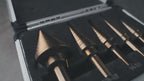PEXMIENTAS 5PCS HSS 4241 Cobalt Step Drill Bit Set – Two-Flute, High-Speed Metal Drilling Kit