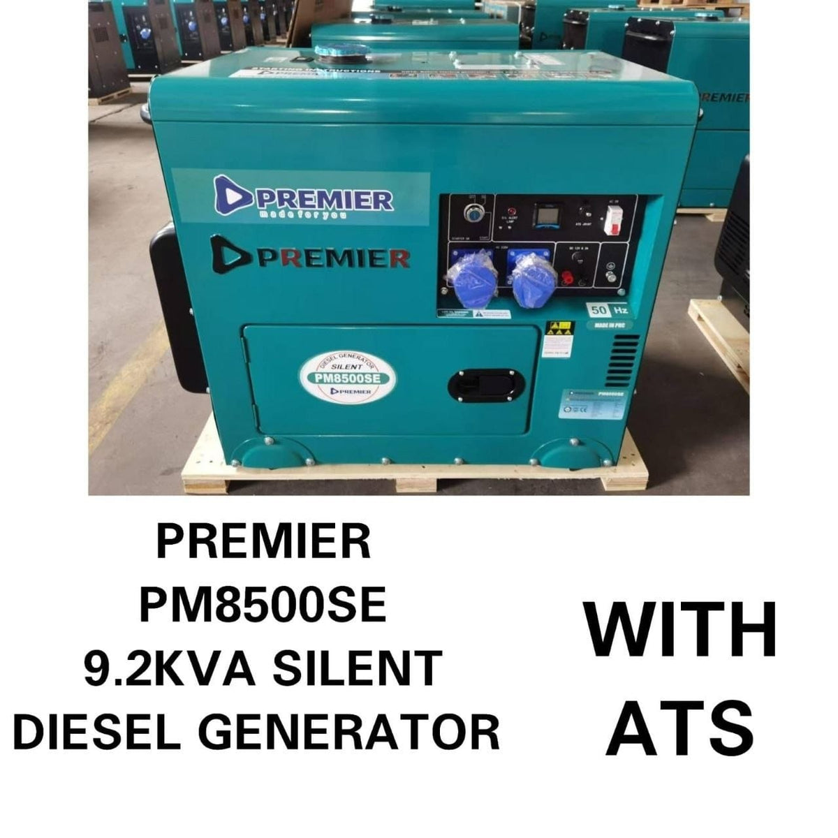 Premier PM8500SE 9.2KVA Silent Diesel Generator with ATS